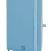 Finocam Nexo Cuaderno de Tapa Blanda - 72 Hojas - Formato A5 - 148x210mm - Papel Crema de 80g/m2 - Liso - Bolsillo Interior - Cierre con Goma - Hojas Microperforadas - Color Azul Celeste