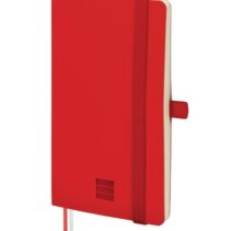 Finocam Nexo Cuaderno de Tapa Blanda - 72 Hojas - 90x150mm - Rayado Horizontal - Papel Crema de 80g/m2 - Bolsillo Interior - Cierre con Goma - Portaboligrafo - Hojas Microperforadas - Color Rojo