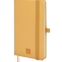 Finocam Nexo Cuaderno de Tapa Dura - 72 Hojas - 90x150mm - Papel Crema de 80g/m2 - Liso - Bolsillo Interior - Cierre con Goma - Hojas Microperforadas - Color Camel