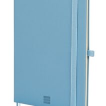 Finocam Nexo Cuaderno de Tapa Dura - 72 Hojas - Formato A5 - 148x210mm - Papel Crema de 80g/m2 - Liso - Bolsillo Interior - Cierre con Goma - Hojas Microperforadas - Color Azul Celeste