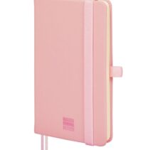 Finocam Nexo Cuaderno de Tapa Dura - 72 Hojas - 90x150mm - Papel Crema de 80g/m2 - Bolsillo Interior - Cierre con Goma - Portaboligrafo - Hojas Microperforadas - Color Rosa