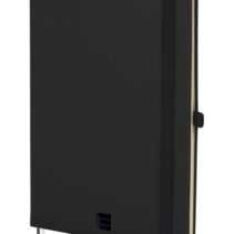 Finocam Nexo Cuaderno de Tapa Dura - 72 Hojas - Formato A5 - 148x210mm - Papel Crema de 80g/m2 - Bolsillo Interior - Cierre con Goma - Portaboligrafo - Hojas Microperforadas - Color Negro