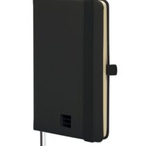 Finocam Nexo Cuaderno de Tapa Dura - 72 Hojas - 90x150mm - Rayado Horizontal - Papel Crema de 80g/m2 - Bolsillo Interior - Portaboligrafo - Hojas Microperforadas - Color Negro