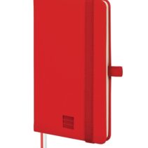 Finocam Nexo Cuaderno de Tapa Dura - 72 Hojas - 90x150mm - Rayado Horizontal - Papel Crema de 80g/m2 - Bolsillo Interior - Portaboligrafo - Hojas Microperforadas - Color Rojo