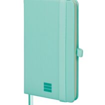 Finocam Nexo Cuaderno de Tapa Dura - 72 Hojas - 90x150mm - Rayado Horizontal - Papel Crema de 80g/m2 - Bolsillo Interior - Portaboligrafo - Hojas Microperforadas - Color Turquesa