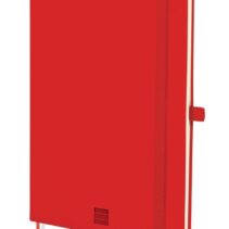 Finocam Nexo Cuaderno de Tapa Dura - 72 Hojas - Formato A5 - 148x210mm - Rayado Horizontal - Papel Crema de 80g/m2 - Bolsillo Interior - Portaboligrafo - Hojas Microperforadas - Color Rojo