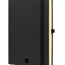 Finocam Nexo Double Cuaderno de Tapa Dura - 144 Hojas - Formato A5 - 148x210mm - Papel Crema de 80g/m2 - Liso - Bolsillo Interior - Cierre con Goma - Hojas Microperforadas - Color Negro
