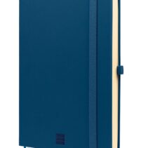 Finocam Nexo Double Cuaderno de Tapa Dura - 144 Hojas - Formato A5 - 148x210mm - Papel Crema de 80g/m2 - Liso - Bolsillo Interior - Cierre con Goma - Hojas Microperforadas - Color Azul Marino