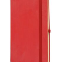 Finocam Class Cuaderno de Tapa Dura - 96 Hojas - 130x210mm - Papel Crema de 80g/m2 - Liso - Bolsillo Interior - Cierre con Goma - Hojas Microperforadas - Color Rojo