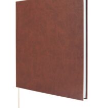 Finocam Event Libro de Visitas para Firmar - 80 Hojas - 250X250mm - Papel Marfil de 120g/m2 - Cubierta Sintetica de Imitacion Piel - Color Marron