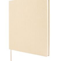 Finocam Jazz Libro de Visitas para Firmar - 80 Hojas - 250X250mm - Papel Marfil de 120g/m2 - Cubierta de Tejido de Encuadernacion - Color Crema