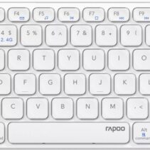 Rapoo E9600M Teclado Compacto Ultafino Inalambrico - Bluetooth y 2.4GHz - Base de Aluminio - Bateria Recargable Ecologica - Color Gris