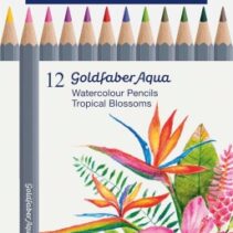 Faber-Castell Tropical Escapes Pack con 12 Lapices de Colores Acuarelables Goldfaber - Mina de 3