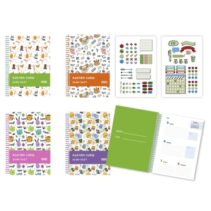Bismark Animals Agenda Escolar 26-27 Semana Vista A5 - Tapa de Carton Forrada - Hojas Interiores de Color - Planning Mensual - 2 Hojas de Pegatinas - 4 Diseños Diferentes Aleatorios