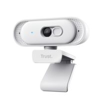 Trust Tomar Webcam QHD 2K - Cable 2m - Microfono Incorporado - Balance de Blancos Automatico - Modo de Privacidad - Rosca 1/4" - Campo de Vision de 76 Grados - 53x55x93mm - Color Blanco