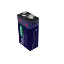 Trust Pila de 9V Recargable por USB-C - 400mAh - 16x26x47mm - Color Azul Marino