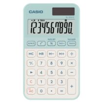 Casio SL-310YC Calculadora de Bolsillo con Pantalla LCD de 10 Digitos - Calculo de Impuestos - Alimentacion Solar y Pilas - Compacta y Ligera - Color Verde Claro/Blanco