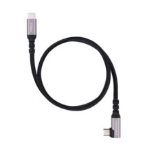 Nanocable Cable USB-C Macho Acodado 90º - Soporta hasta 100W - Longitud 1m - Velocidad de Transferencia hasta 10Gbps - Resolucion 4K - Algodon Trenzado - Color Negro