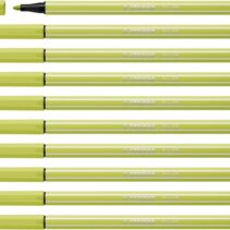 Stabilo Pen 68 Rotulador de Punta de Fibra - Trazo de 1mm aprox. - Tinta con Base de Agua - Color Verde Lima