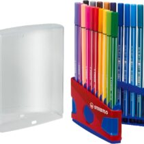 Stabilo Premium Pen 68 Estuche con 20 Rotuladores - Punta de Fibra - Trazo de 1mm aprox. - Alto Brillo y Luminosidad de Color - Colores Surtidos