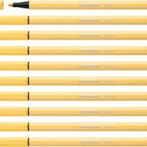 Stabilo Pen 68 Rotulador de Punta de Fibra - Trazo de 1mm aprox. - Tinta con Base de Agua - Color Amarillo Claro