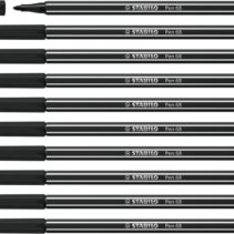 Stabilo Pen 68 Rotulador de Punta de Fibra - Trazo de 1mm aprox. - Tinta con Base de Agua - Color Negro