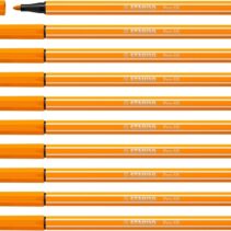 Stabilo Pen 68 Rotulador de Punta de Fibra - Trazo de 1mm aprox. - Tinta con Base de Agua - Color Naranja