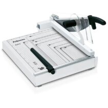 Fellowes Astro Guillotina de Papel - Formato A4 - Base Metalica - Protector Transparente - Corte Ajustable - Seguro Automatico - Capacidad de Corte hasta 50 Hojas - 38.6x57x26.5cm - Color Gris