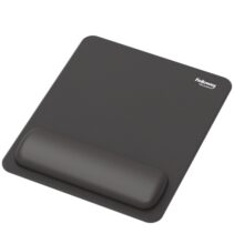 Fellowes Breyta Alfombrilla con Reposamuñecas - Revestimiento Antipolvo - Proteccion Antimicrobiana - Tacto Suave - Fabricado con Material Reciclado - 24x20x1.75cm - Color Negro