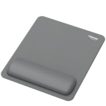 Fellowes Breyta Alfombrilla con Reposamuñecas - Revestimiento Antipolvo - Proteccion Antimicrobiana - Tacto Suave - Fabricado con Material Reciclado - 24x20x1.75cm - Color Gris