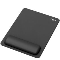 Fellowes Breyta Alfombrilla con Reposamuñecas XL - Revestimiento Antipolvo - Proteccion Antimicrobiana - Tacto Suave - Fabricado con Material Reciclado - 28x21x1.75cm - Color Negro