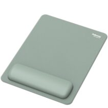 Fellowes Breyta Alfombrilla con Reposamuñecas XL - Revestimiento Antipolvo - Proteccion Antimicrobiana - Tacto Suave - Fabricado con Material Reciclado - 28x21x1.75cm - Color Verde Salvia