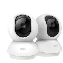 TP-Link Tapo TC71 Pack de 2 Camaras de Seguridad - 2K QHD - WiFi - Resolucion de 3Mpx - Vision Nocturna - Audio Bidireccional - Cancelacion de Ruido - Color Blanco y Negro
