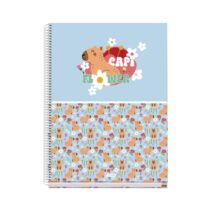 Dohe Capi Flower Cuaderno de Espiral Metalica - Formato A4 - 100 Hojas Offset de 90g - 5x5mm - Microperforadas - Banda de Color - Tapa Dura Plastificada - 23x30x2cm - Multicolor