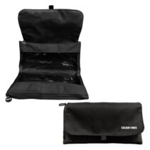 Dohe Vibes Portatodo Doble - Solapa con Bolsillo Interior - Cremallera - Ventanas Transparentes - Poliester - 22x11x6cm - Color Negro