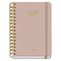 Dohe Premium Agenda Escolar 26/27 - Formato A5 - Dia Pagina - Papel Offset Ahuesado 80g - Cubierta de Carton Plastificado - Espiral Metalica Doble - Goma - 15x21x4cm - Color Beige
