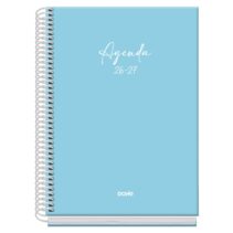 Dohe Basic Serenity Agenda Escolar 26/27 - Formato A5 - Semana Vista - Papel Offset Ahuesado 70g - Cubierta de Carton Plastificado - Espiral Metalica - Goma - 15x21x2cm - Color Azul