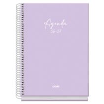 Dohe Basic Serenity Agenda Escolar 26/27 - Formato A5 - Semana Vista - Papel Offset Ahuesado 70g - Cubierta de Carton Plastificado - Espiral Metalica - Goma - 15x21x2cm - Color Morado
