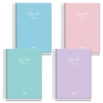 Dohe Basic Serenity Agenda Escolar 26/27 - Formato A5 - Semana Vista - Papel Offset Ahuesado 70g - Cubierta de Carton Plastificado - Espiral - Goma - 15x21x2cm - Colores Surtidos