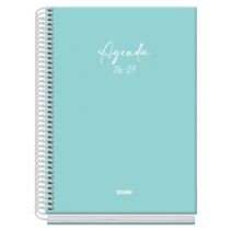 Dohe Basic Serenity Agenda Escolar 26/27 - Formato A5 - Dia Pagina - Papel Offset Ahuesado 70g - Cubierta de Carton Plastificado - Espiral Metalica - Goma - 15x21x4cm - Color Verde