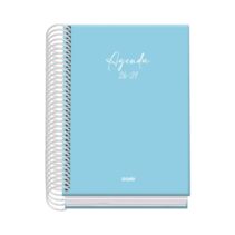 Dohe Basic Serenity Agenda Escolar 26/27 - Formato A6 - Dia Pagina - Papel Offset Ahuesado 70g - Cubierta de Carton Plastificado - Espiral - Goma - 12x17x3cm - Color Azul