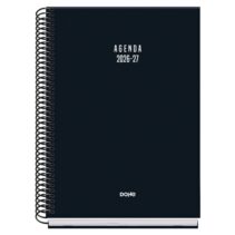 Dohe Basic Colour Vibes Agenda Escolar 26/27 - Formato A5 - Semana Vista - Papel Offset Ahuesado 70g - Cubierta de Carton Plastificado - Espiral Metalica - Goma - 15x21x2cm - Color Negro