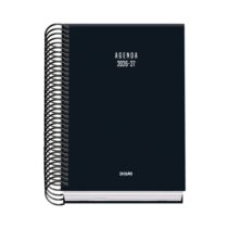 Dohe Basic Colour Vibes Agenda Escolar 26/27 - Formato A6 - Dia Pagina - Papel Offset Ahuesado 70g - Cubierta de Carton Plastificado - Espiral Metalica - Goma - 12x17x3cm - Color Negro