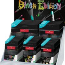 Faber-Castell Black Edition Expositor con 44 Estuches Surtidos de Lapices de Colores - Mina Supersuave - Madera Negra - Ideales para Dibujo sobre Papel Claro