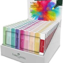 Faber-Castell Textliner 46 Pastel Expositor con 11 Packs de 8 Marcadores Fluorescentes - Punta Biselada - Trazo entre 1mm y 5mm - Tinta con Base de Agua - Colores Surtidos