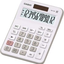 Casio MX-12B Calculadora de Escritorio Pequeña - Pantalla LCD de 12 Digitos - Solar y Pilas - Color Blanco