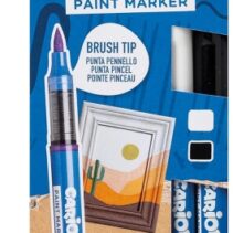 Carioca Acrylic Pack de 2 Marcadores de Pintura Acrilica - Punta Pincel - Tinta a Base de Agua - Alta Cobertura - Colores Blanco y Negro