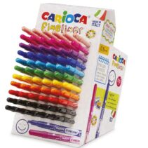 Carioca Fineliner Expositor con 66 Rotuladores - Punta Blanca de Acetal 0.5mm - Colores Surtidos