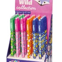 Carioca Wild Collection Oops Expositor con 30 Boligrafos Borrables - Punta 0.7mm - Divertidos Diseños de Animales