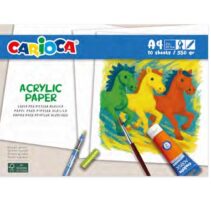 Carioca Acrylic Pack con 10 Hojas A4 para Rotuladores y Pintura Acrilica - Papel de 350gr - No Deja que los Colores Traspasen